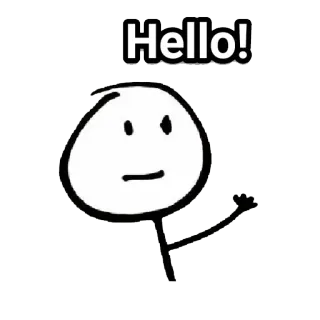 ✋ Hello! 안녕하세요, 인사, 막대기 인간, 만화, 친절한, 손 흔들기 telegram sticker