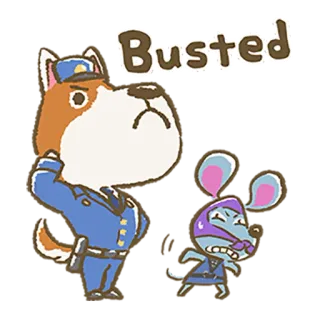 😱 Busted polícia, rato, preso, oficial, cachorro whatsapp sticker