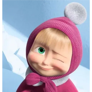 😉 Masha Masha and the Bear Masha, Masha and the Bear, cartoon, animation, cute, wink whatsapp sticker