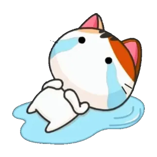 😭 แมว, ร้องไห้, เศร้า, น้ำตา, อารมณ์, การ์ตูน telegram sticker