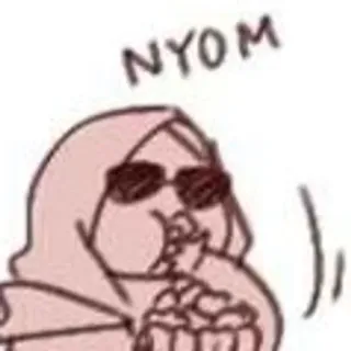 ℹ️ NYOM Kartun, Makan, Kacamata, Nyem, Cemilan telegram sticker