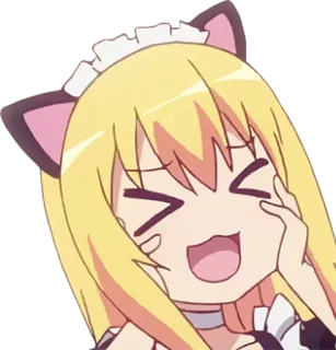 😆 Anime, Cartoon, Meisje, Meid, Blij, Kawaii telegram sticker