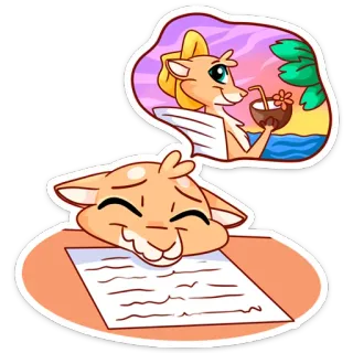 🤩 animal, escrita, letra, sonho, praia, férias, desenho animado telegram sticker