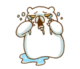 😭 menangis, sedih, beruang kutub, air mata, emosi telegram sticker