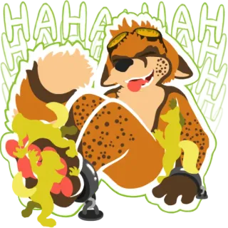 🥴 HAHAHAH Tier, Cartoon, Anthropomorph, Humor, Ausdruck, Hund, Lachen telegram sticker
