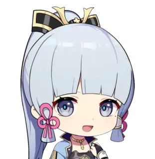 ❄️ Kamisato Ayaka Genshin Impact Kamisato Ayaka, Genshin Impact, video game character, anime, kawaii, cute telegram sticker
