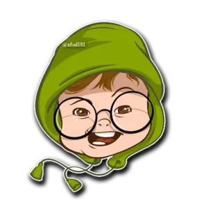 😀 afall81 Desenho animado, Personagem, Retrato, Moletom com capuz, Óculos, Pessoa telegram sticker