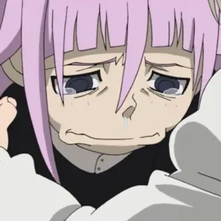 😢 Maka Albarn Soul Eater anime, manga, crying, sad, tears telegram sticker