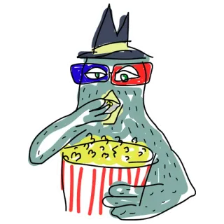 🍿 film, 3D, popcorn, bioskop, menonton, hiburan, camilan, filem telegram sticker