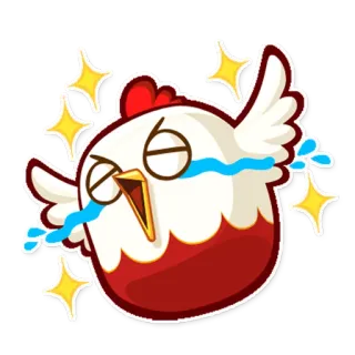 😂 chicken, crying, sad, emoji, cartoon, animal, bird, expression telegram sticker