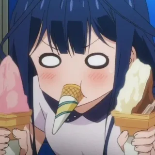 🎐 Anime, Helado, Dibujos animados, Postre, Comida telegram sticker
