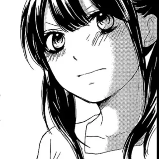 🖤 Anime, Mangá, Garota, Retrato, Preto e branco, Arte telegram sticker