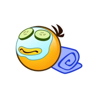 🛁 emoji, spa, beauty, relaxation, cucumber, face mask, towel, self care telegram sticker