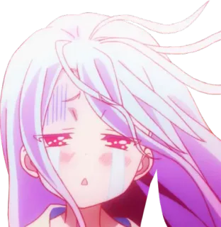 😭 Shiro No Game No Life anime, Shiro, No Game No Life, dễ thương, buồn, biểu cảm, manga whatsapp sticker