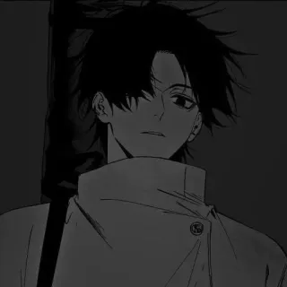 🖤 Anime, Manga, Charakter, Schwarzweiß telegram sticker