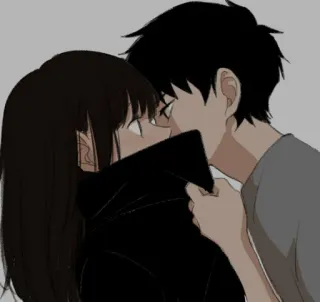 💓 Anime, Coppia, Bacio, Romance telegram sticker