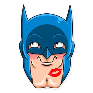 💋 Batman batman, cartoon, superhero, kiss, funny telegram sticker