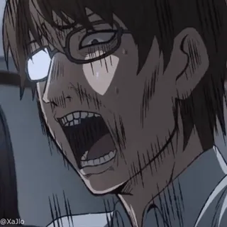 😱 geschockt, Anime, Cartoon, Ausdruck, Überraschung telegram sticker