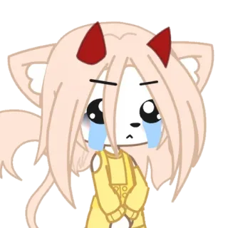 😢 Desenho animado, Triste, Chorando, Anime, Chifres de diabo, Lágrimas telegram sticker