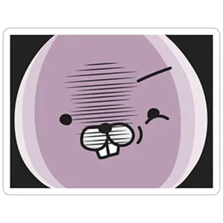 😒 กระต่าย, กระต่าย, รำคาญ, โกรธ, การ์ตูน, น่ารัก telegram sticker
