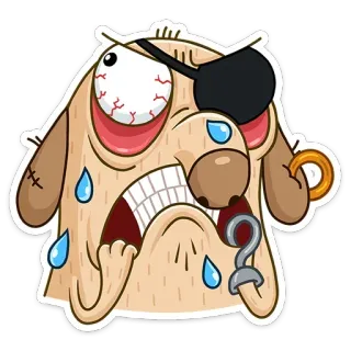😵 cartoon, pirate, patch, hook, funny, eye telegram sticker