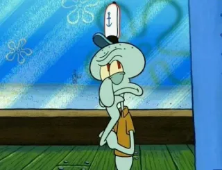 🤔 Squidward Tentacles Spongebob Squarepants Сквидвард, Спанч Боб, мультфильм, Nickelodeon, ворчливый whatsapp sticker