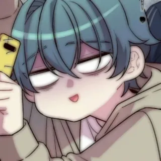 💬 anime, dibujos animados, somnoliento, cansado, teléfono telegram sticker