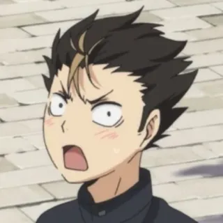 🙀 Yu Nishinoya Haikyuu!! Anime, Haikyuu, Noya, Yu Nishinoya, Nishinoya, Zszokowany, Zaskoczony telegram sticker