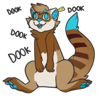 🗣 DOOK DOOK DOOK DOOK ferret, furry, animal, cartoon, cute, dook, mammal telegram sticker