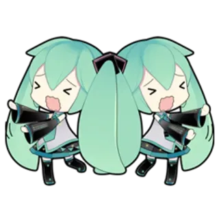 😱 Hatsune Miku Anime, Vocaloid, Chibi, Lindo, Kawaii, Manga telegram sticker