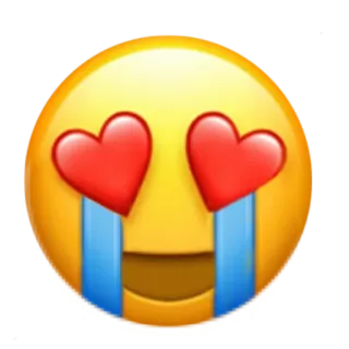 😍 emoji, heart eyes, love, affection, happy, crying whatsapp sticker