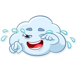🌧 Wolke, Emoji, Weinen, Tränen, Cartoon telegram sticker