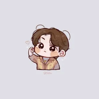 🌟 hi 만화, 귀여운, 일러스트, 치비, 한국 telegram sticker