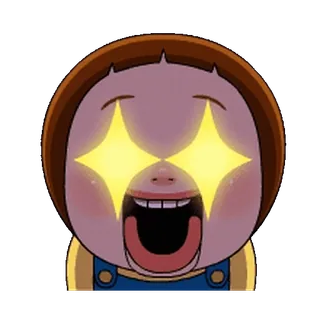 🤩 Dibujo animado, Chica, Feliz, Emoción, Brillo, Ojos telegram sticker
