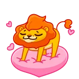 🥰 lion, heart, love, cute, animal, cartoon telegram sticker