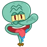 🤤 Squidward Spongebob Squarepants carlo, bob l'éponge, nickelodeon, dessin animé, calamar, animation whatsapp sticker