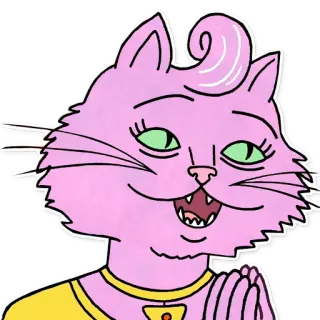 😲 Princess Carolyn BoJack Horseman кот, антропоморфный, розовый, BoJack Horseman, Принцесса Кэролин, мультфильм telegram sticker