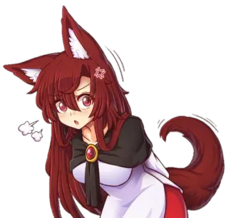 😡 Anime, Manga, Vos meisje, Kemonomimi, Boos, Schattig telegram sticker