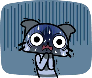 😰 chat, effrayé, anxieux, nerveux, transpiration, dessin animé, inquiet telegram sticker
