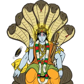 ✋ Vishnu 神, 印度教, 神, 蛇, 神圣 telegram sticker