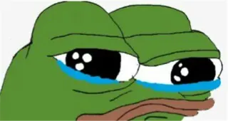 🐸 Pepe the Frog пепе, лягушка, грустный, плачет, мем telegram sticker