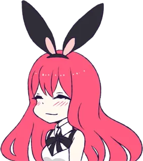 ☺️ Anime, Coelho, Cabelo rosa, Fofo, Desenho animado telegram sticker