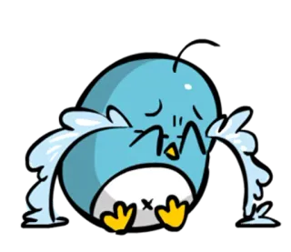 😭 Vogel, traurig, weinend, süß, Cartoon, Illustration, Tier telegram sticker
