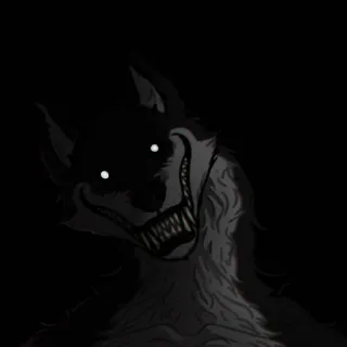 👹 wolf, scary, monster, creature, horror, teeth telegram sticker