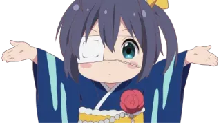 💪 anime, character, cute, girl, eye patch telegram sticker