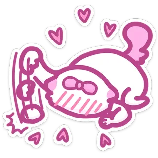 ❤️ Cartoon, Süß, Herzen, Rosa, Katze, Kawaii, Tier telegram sticker