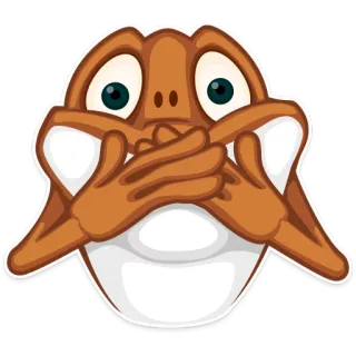 🙊 이모티콘, 개구리, 침묵, 쉿, 조용한, 입을 다물다, 기밀 telegram sticker