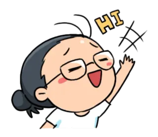 🙋 HI 你好, 问候, 卡通, 友好的, 挥手, 快乐 telegram sticker