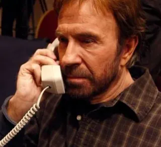 📞 Chuck Norris actor, martial artist, phone, chuck, norris telegram sticker