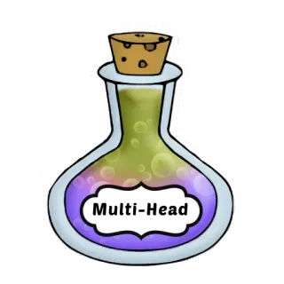 🍹 Multi-Head potion, multi head, magic, fantasy, bottle, liquid telegram sticker
